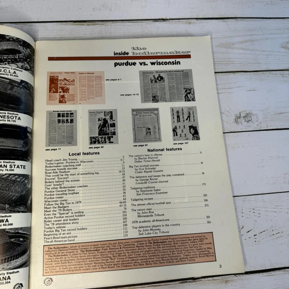 Vintage 1979 Purdue Football Programs  Wisconsin & Roses Are Black Covers